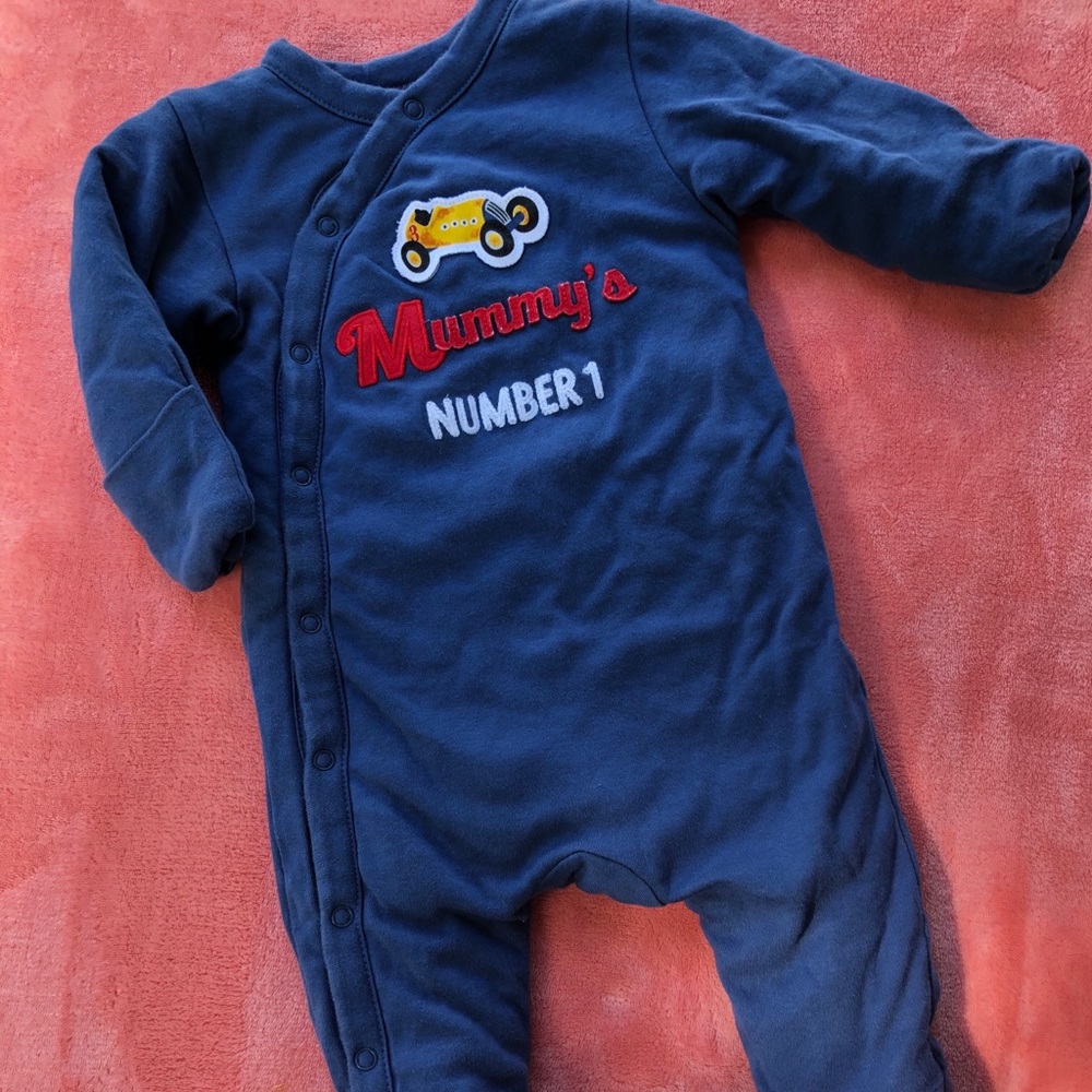 Mothercare UK blue Bodysuit Snow suit 3/6m